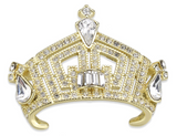 Miss America Crown Pin - Silver/Clear, Gold/Clear