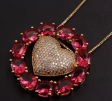 NEW!!! Gold Pave Heart Necklace
