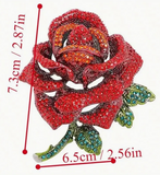 NEW! Dramatic Red Rose Crystal Pave Brooch