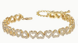 Open Heart Crystal Bracelet - Gold or Silver