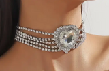 NEW! Dramatic Heart Crystal Choker Necklace - Gold or Silver
