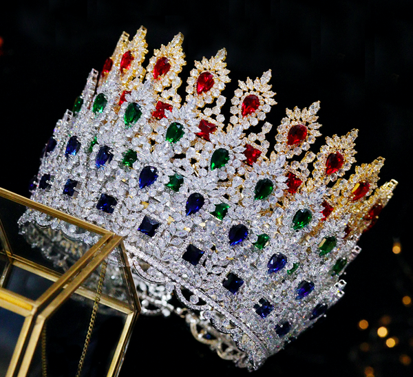 最高級 Silver - Tiara CZ Lavish or stone colored or clear with Gold バレエ