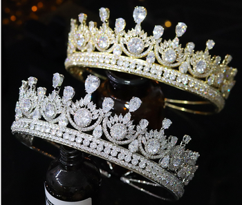 Luxury CZ Tiara - Many Colors Gold or Silver