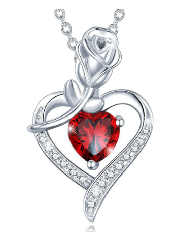 NEW! 2023 Daughters of the Nile White Rose & Heart Necklace