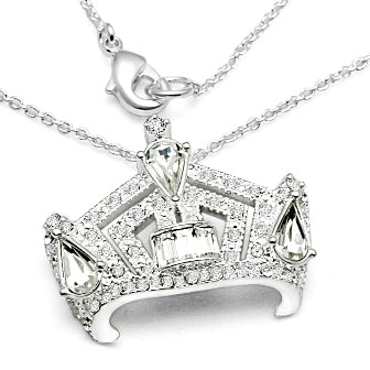 MISS AMERICA Crown Necklace - SILVER OR GOLD OR PINK