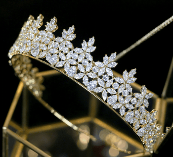 Clementine CZ Tiara - Gold or Silver