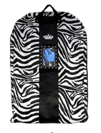 Crown Zebra Garment Bag - Black or Pink Trim
