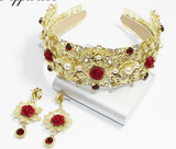 Golden Queen's Headband & Earrings Set