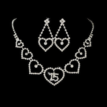 Heart Quinceanera Jewelry Set