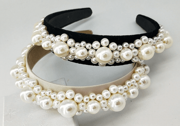 Large Pearl Clusters on Headband