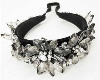 Luxury Grey Crystal Headband