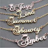 Personalized Necklace with Crown