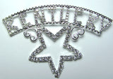 Open Star Rhinestone Pin with 1/2" Letters
