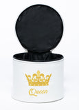 LEATHERETTE Crown Case - WHITE with GOLD Embroidery SALE $75!!