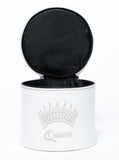 LEATHERETTE Crown Case - WHITE with Silver Embroidery SALE $75