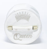 LEATHERETTE Crown Case - WHITE with Silver Embroidery SALE $75