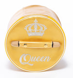 LEATHERETTE Crown Case -  GOLD with SILVER Embroidery SALE $75