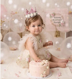 Pink Infant Crown with Flowers