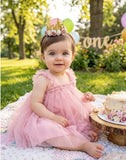 Gold Infant Crown with Flowers