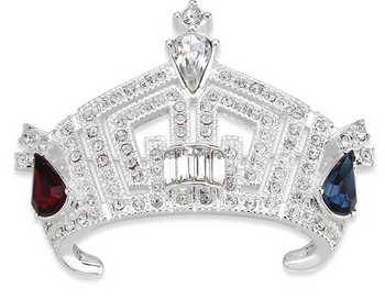 NEW!! 2024 Miss America Crown Pin - Red/ Clear/Blue Silver or Gold