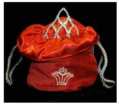 Velvet Tiara Bags -  Pink, Red, Royal Blue, White, or Black