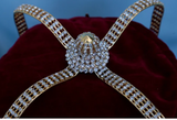 King William Crown - Gold/Rhinestone with Red, Purple, Blue or Black Velvet