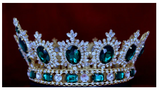 Elegant COLORFUL  CRYSTAL Full Crown-Gold or Silver with Red or Green Accents
