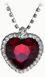 NEW!!! Elegant Crystal Red Heart Necklace