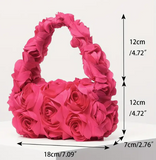 Artificial Hot Pink Roses Handbag - Limited Edition