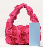 Artificial Hot Pink Roses Handbag - Limited Edition