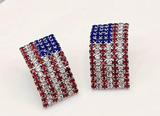 AMERICA Flag Earrings - Gold or Silver