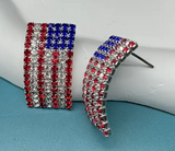 AMERICA Flag Earrings - Gold or Silver