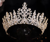 Aurora CZ Tiara Silver, Gold or Rose Gold