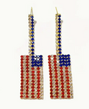 AMERICA Flag Drop Earrings - Gold or Silver