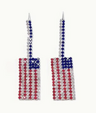 AMERICA Flag Drop Earrings - Gold or Silver