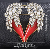 Red Heart Crystal Brooch