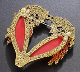 Red Heart Crystal Brooch