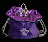 Velvet Crown Bags -  Pink, Red, Purple, or Royal Blue