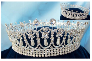 Diana Perl Crown - Silver/Pearl or Gold/Pearl