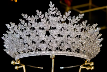 Garnished CZ Tiara - Silver or Gold