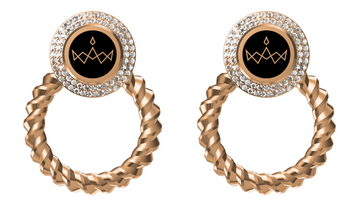 NEW! Miss America Logo Gold Hoop Earrings