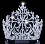 Rhinestone Pageant Adjustable Crown - Gold or Silver