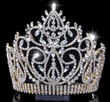 Rhinestone Pageant Adjustable Crown - Gold or Silver