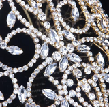 Rhinestone Pageant Adjustable Crown - Gold or Silver