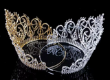 Rhinestone Pageant Adjustable Crown - Gold or Silver