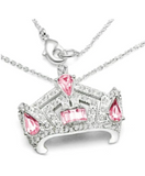 MISS AMERICA Crown Necklace - SILVER/CLEAR, GOLD/CLEAR, SILVER/CLEAR/PINK