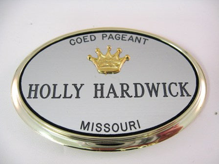Co-Ed Crown Name Badge