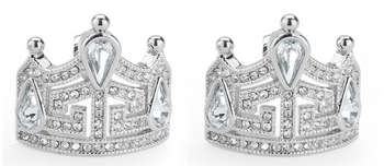 MISS AMERICA Crown Earrings - Silver