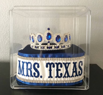 Personalized Display Case for Crown and Sash - 10"x10"x10"