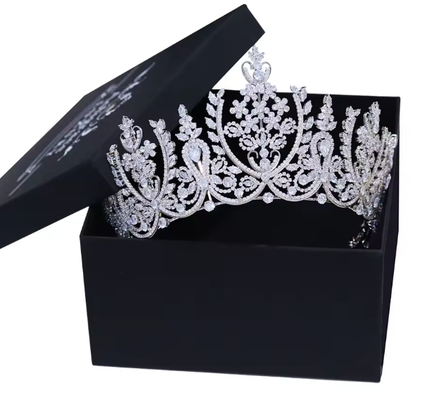 Aurora CZ Tiara Silver, Gold or Rose Gold